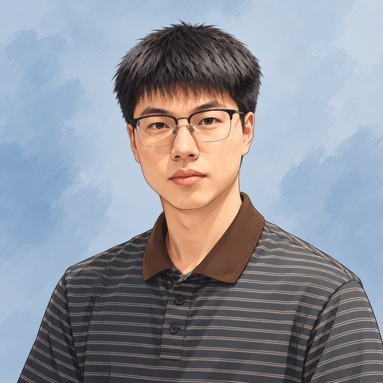 Anime-style portrait of Yudong Gao